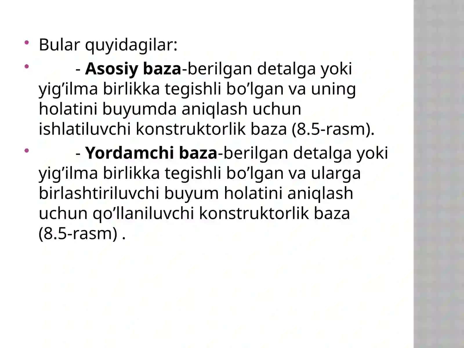 Tayinlanishi bо’yicha bazalar sinfi 2