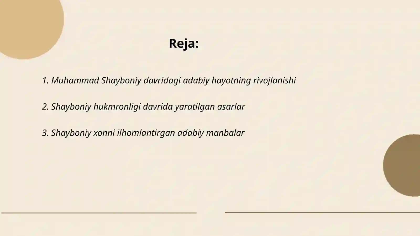 O'zbekxonlar davrida adabiy hayot. Muhammad Shayboniy 2