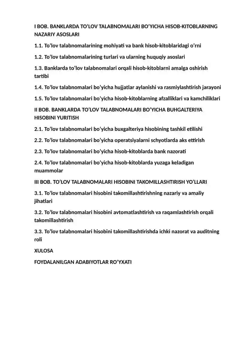 Banklarda to‘lov talabnomalari bo‘yicha hisob-kitoblar hisobi 2