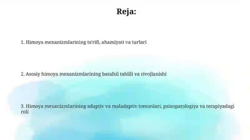 Shaxsning himoya mexanizmlari 2