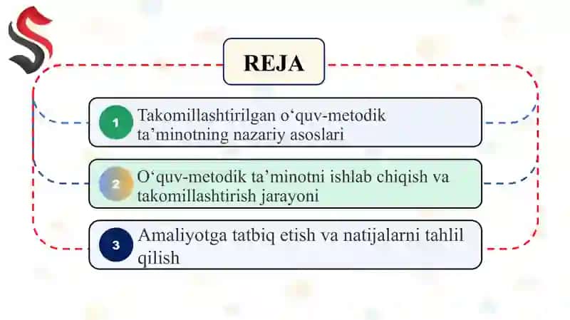 Pedagogik kompetentlikni shakllantirishda o‘qitishning takomillashtirilgan o‘quv-metodik ta’minotini ishlab chiqish va amaliyotga tatbiq etish 2
