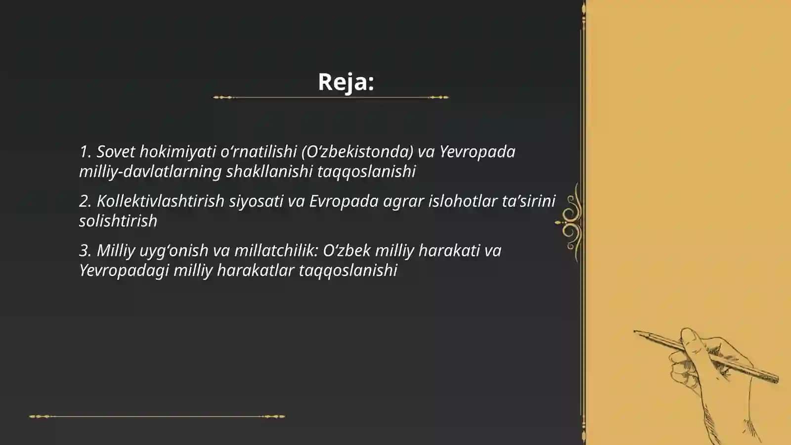 Jahon urushlari oʻrtasidagi siyosiy hayot 1-2 jahon urushi oraligʻida Oʻzbekiston va dunyo tarixida sodir boʻlgan siyosiy jarayonlarni oʻzaro taqqoslash 2