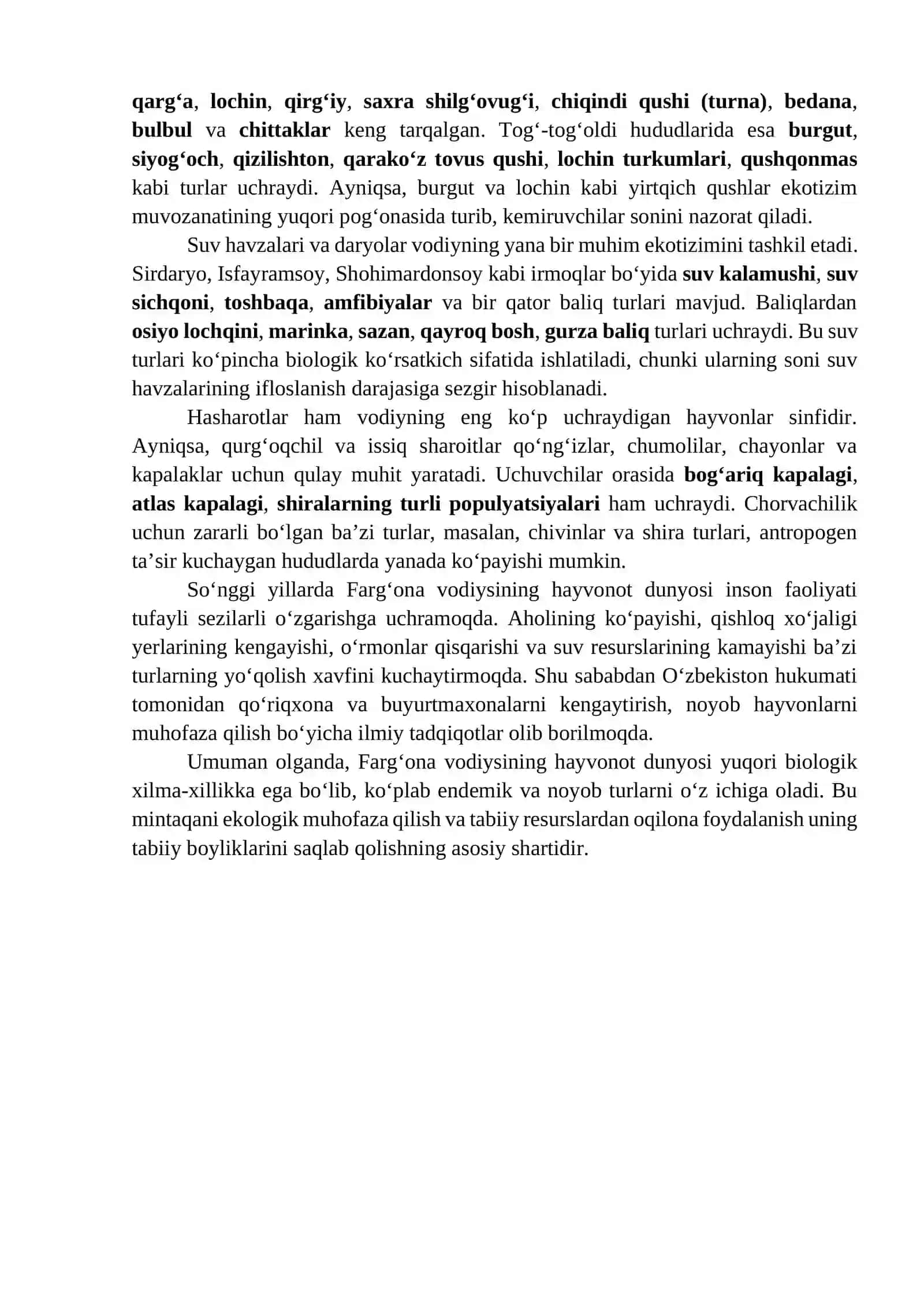 FARG'ONA VODIYSINING HAYVONOT DUNYOSI 2