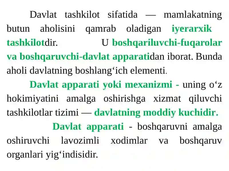 Davlat Mexanizmi (Apparati) 2
