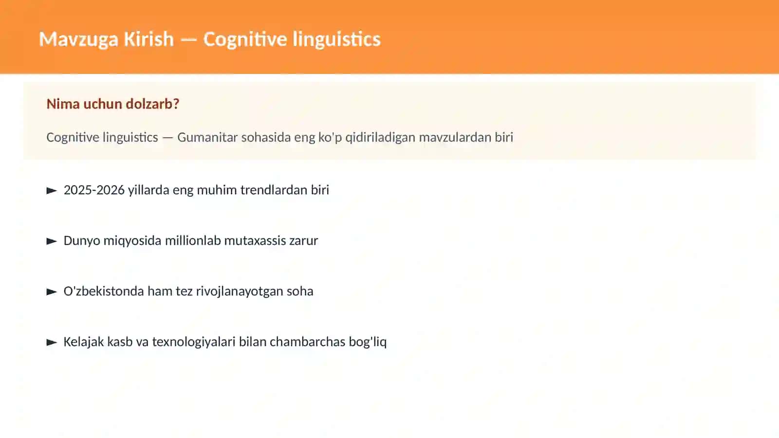 Cognitive linguistics 2