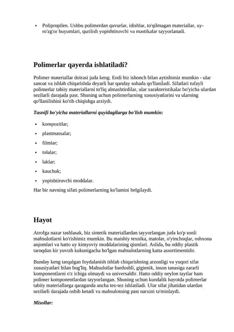 Polimer materiallar 2