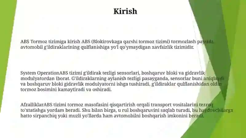 ABS Tormoz Tizimi 2