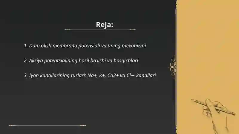 Dam olish membrana potensiali va uni mexanizmi 2