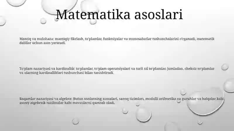 Matematik Tushunchalar 2