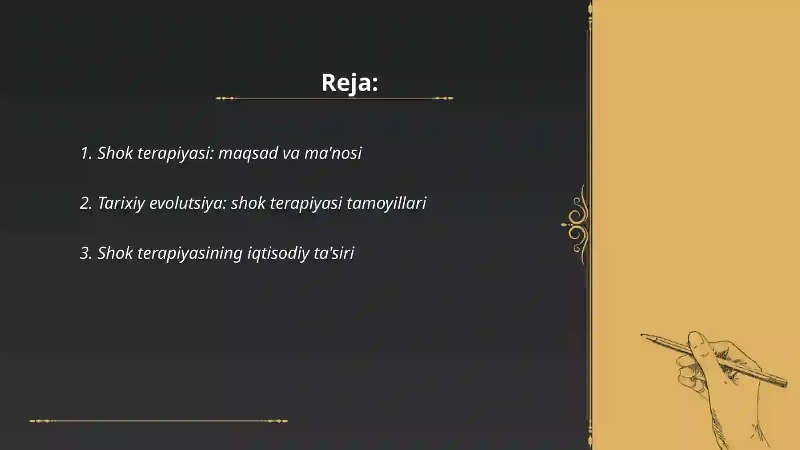 Shok terapiyasi va evolutsion yoʻl tavsifi 2
