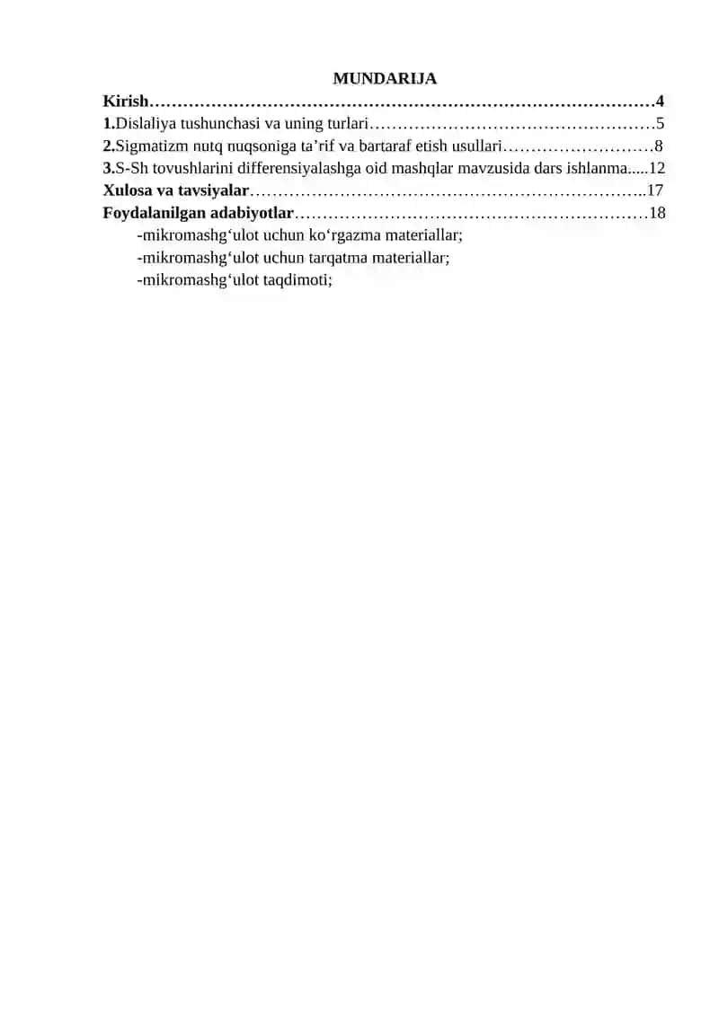 S-Sh tovushlarini differensial mashqlar 2