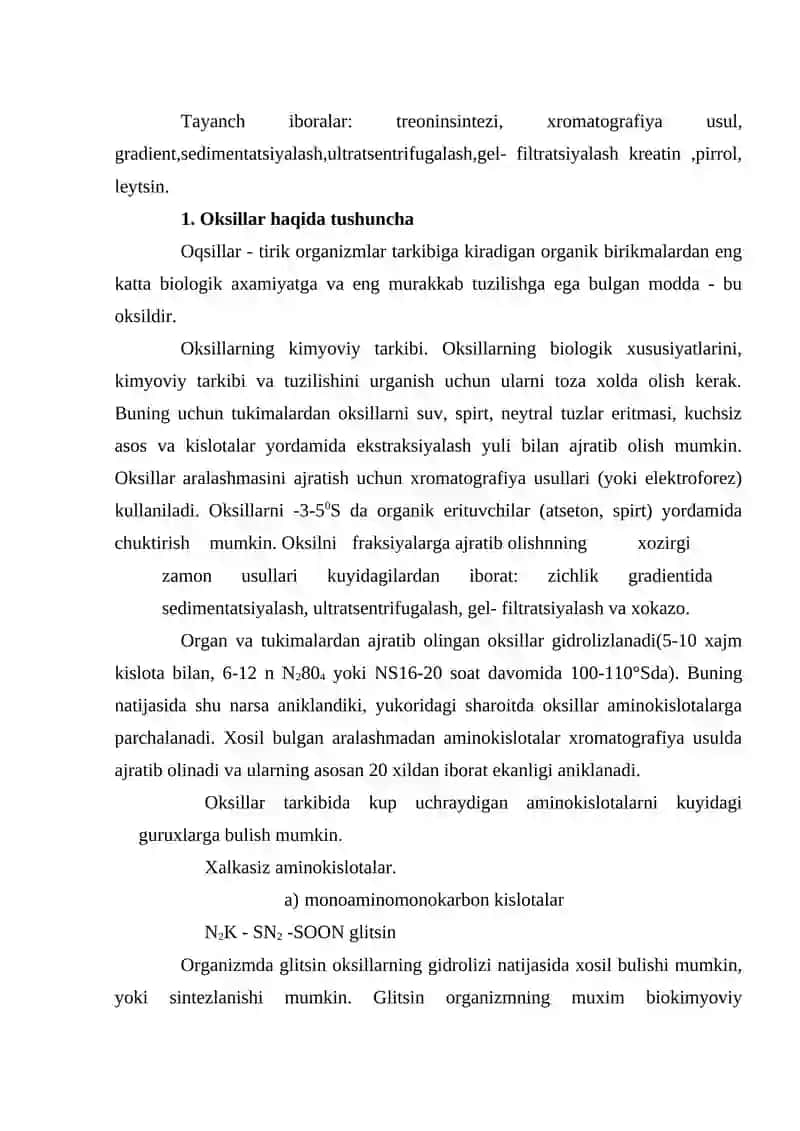 Tirik organizmlar hayotining asosi - oqsillar va aminokislotalar 2
