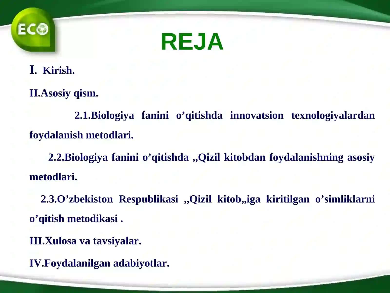 O’zbekiston Respublikasi,,Qizil kitob’’iga kiritilgan o’simliklarni o’qitish metodikasi 2