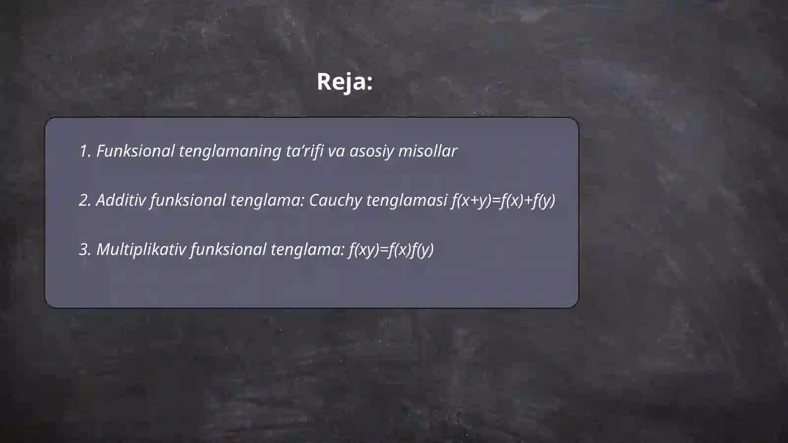 Funksional tenglamalar 2