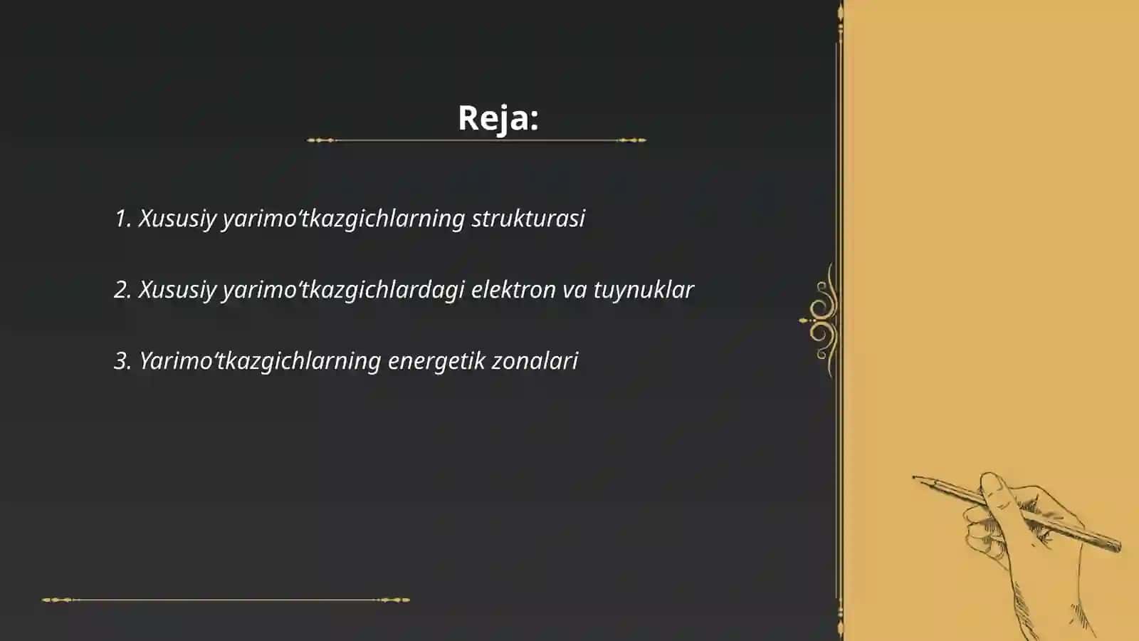 Xususiy yarimo’tkazgichlar. Kirishma atomli yarimo’tkazgichlarda Fermi satxi 2