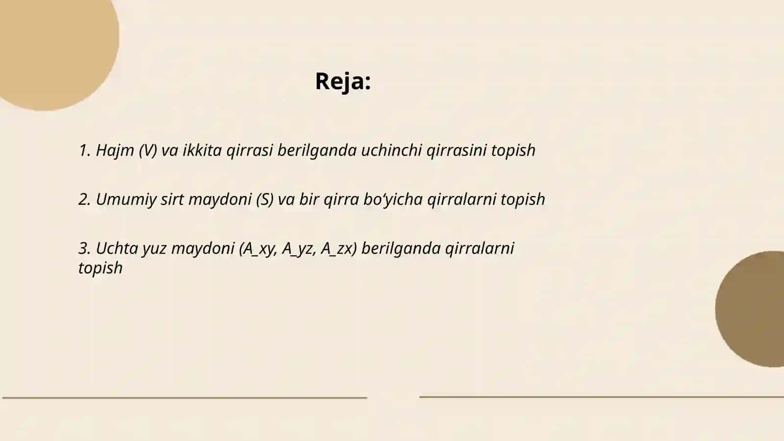 Kuboidning qirralarini topish 2