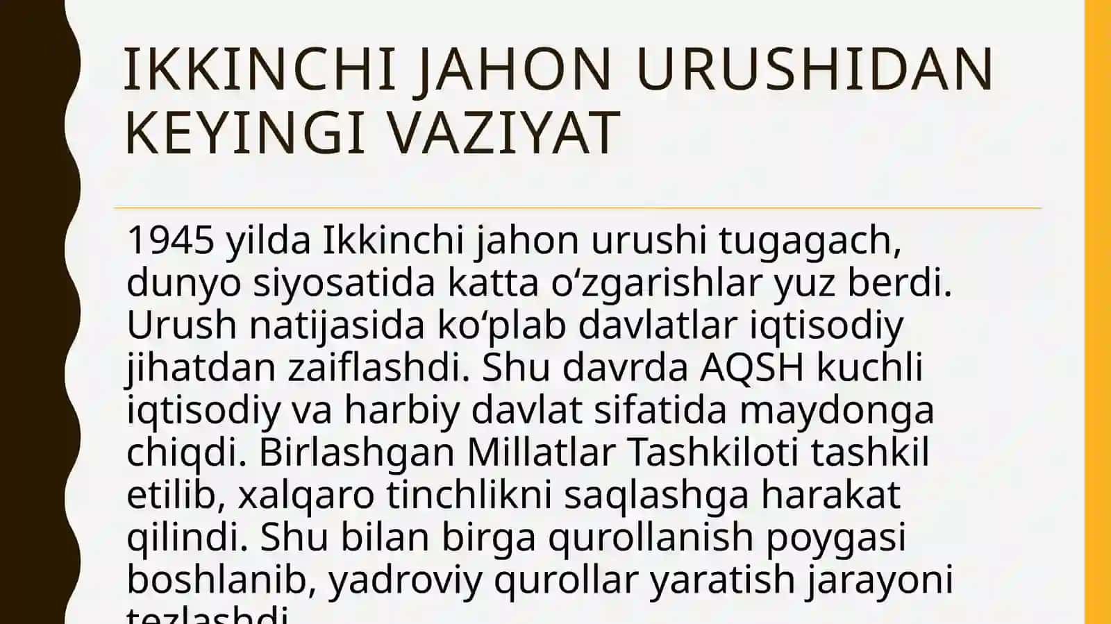 Ikkinchi jahon urushi va uning o'ziga xos xususiyatlari 2
