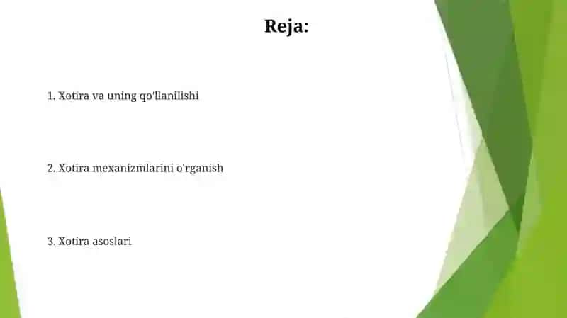 Xotirani Qayta Tiklash va Esga Olish 2