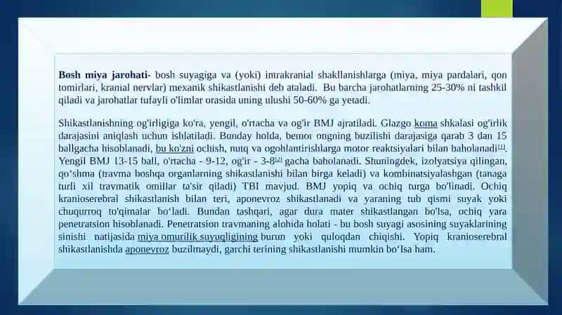 BOSH MIYA JAROHATLINING KELIP CHIQISHI SABABLI VA ASORATI 2