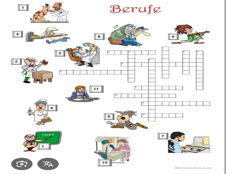 Beruf Kreuzworträtsel (Beruf crossword puzzle) 2