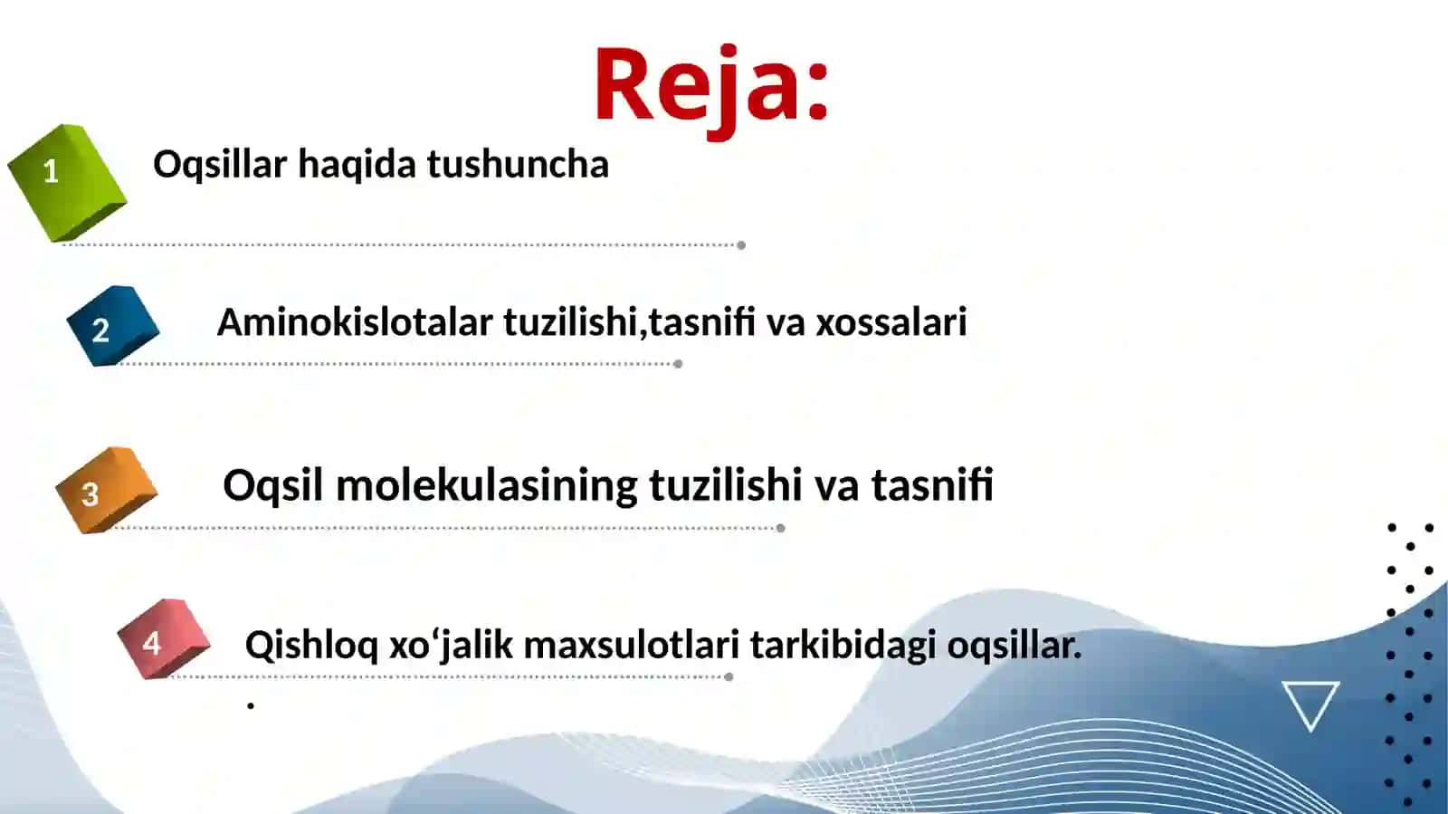 Tirik organizmlar hayotining asosi - oqsillar va aminokislotalar 2