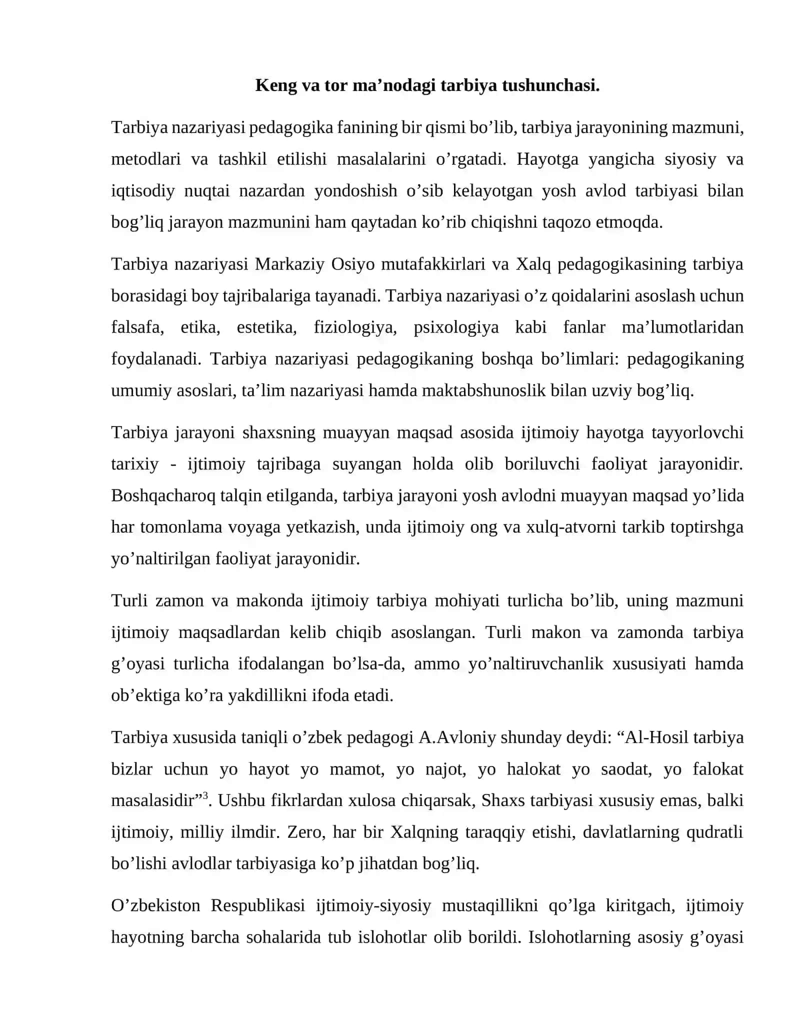 O’zbekona tarbiyaning mazmuni 2