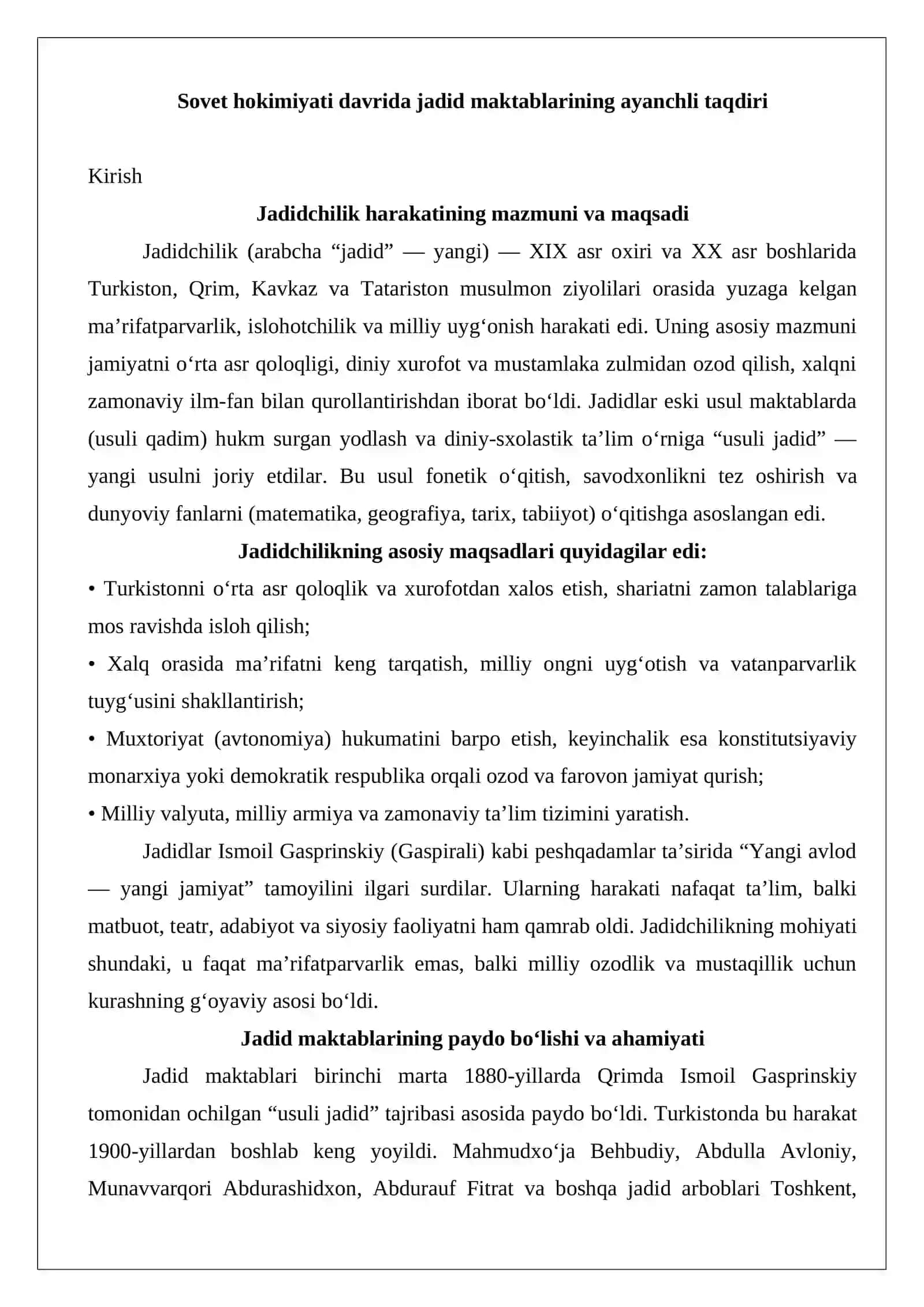 Sovet hokimiyati davrida jadid maktablarining ayanchli taqdiri 2