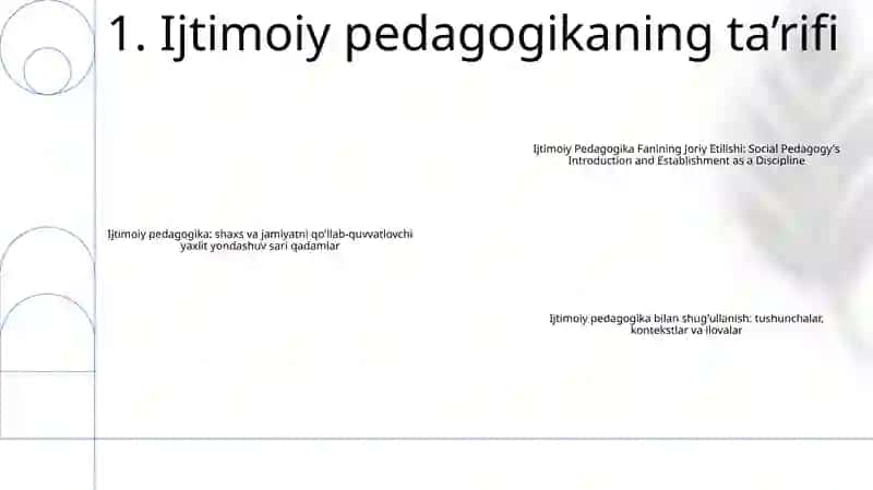 Ijtimoiy Pedagogika Fanining Joriy Etilishi 2