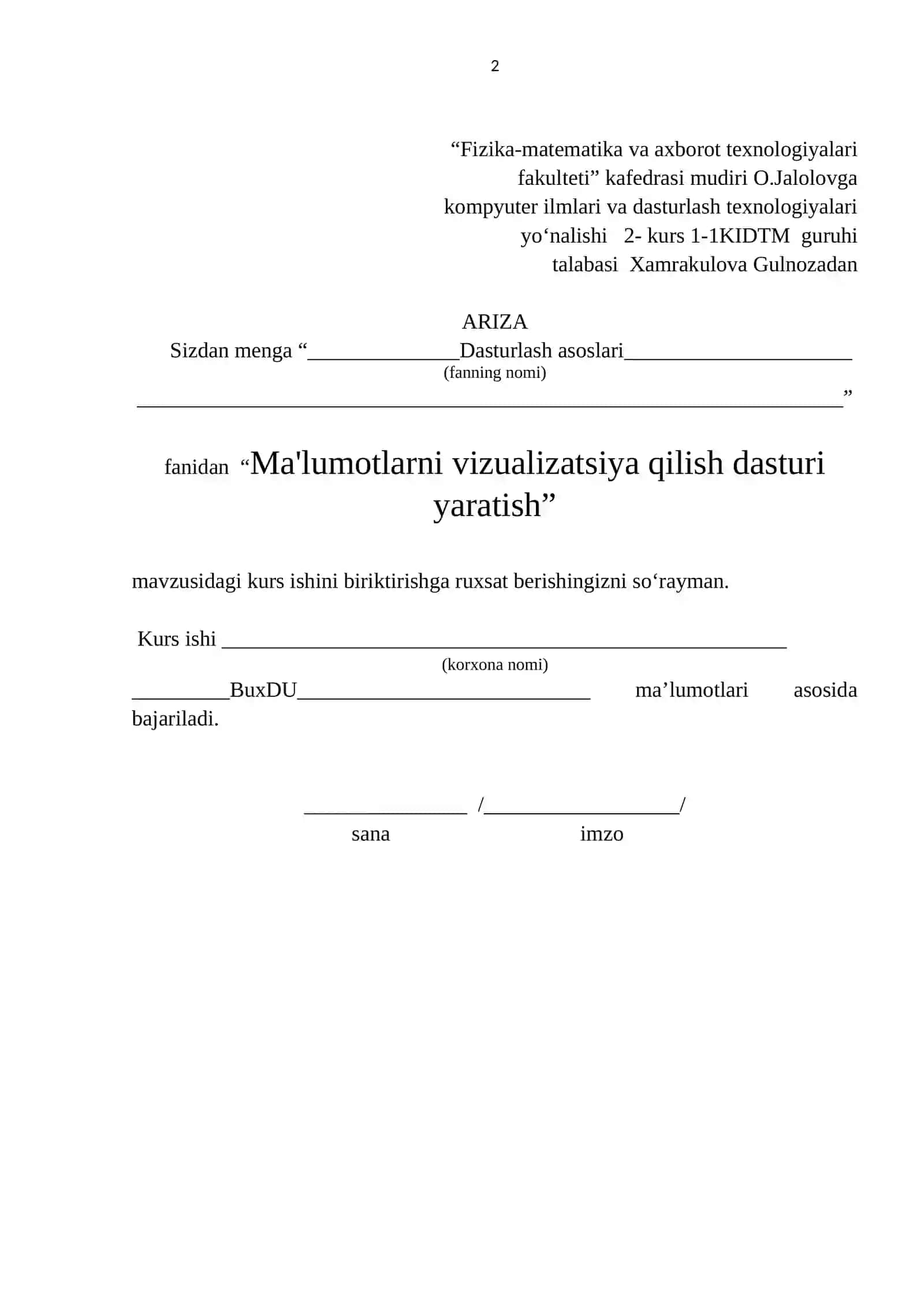 Ma'lumotlarni vizualizatsiya qilish dasturi yaratish 2