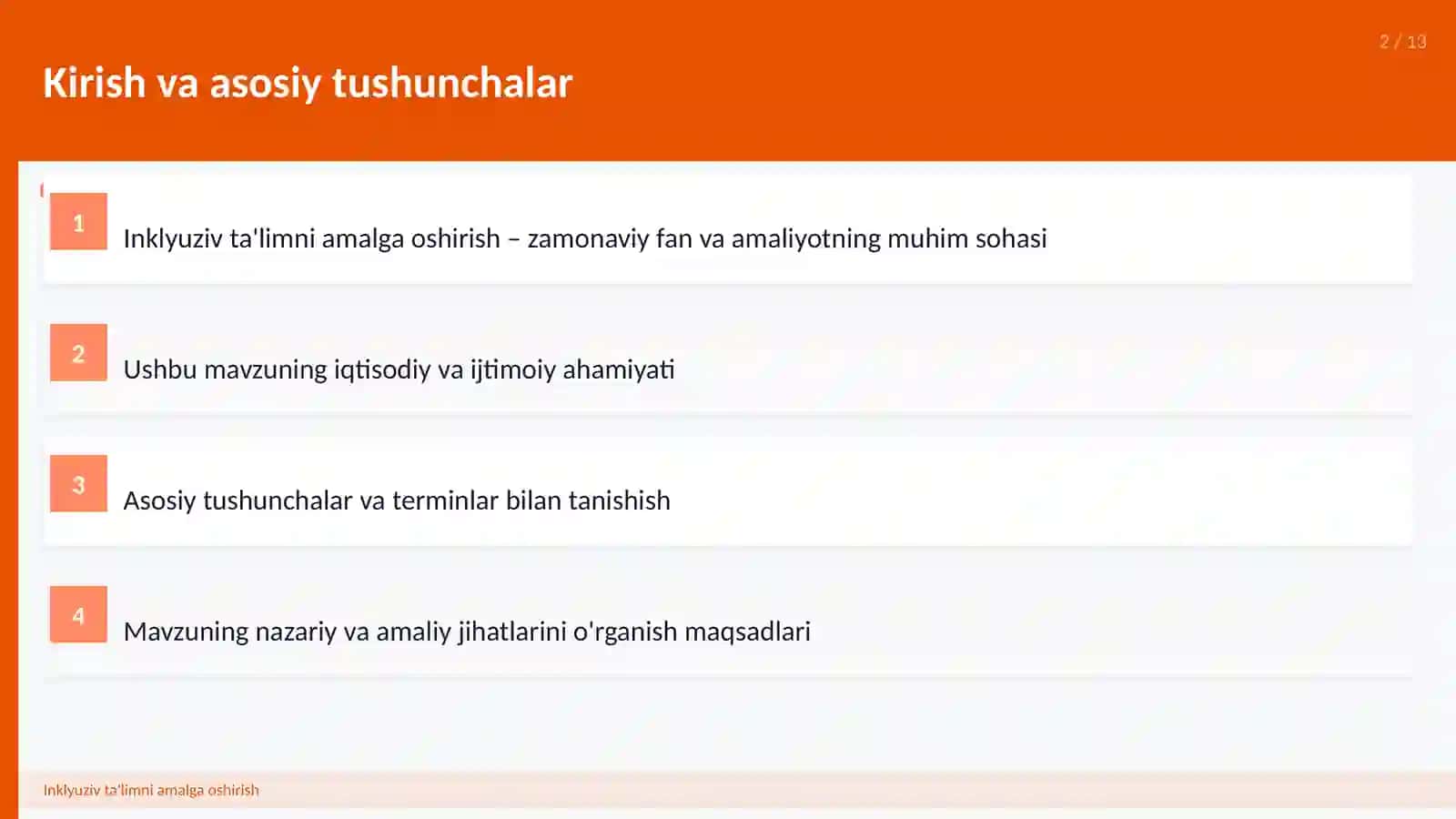 Inklyuziv ta'limni amalga oshirish 2