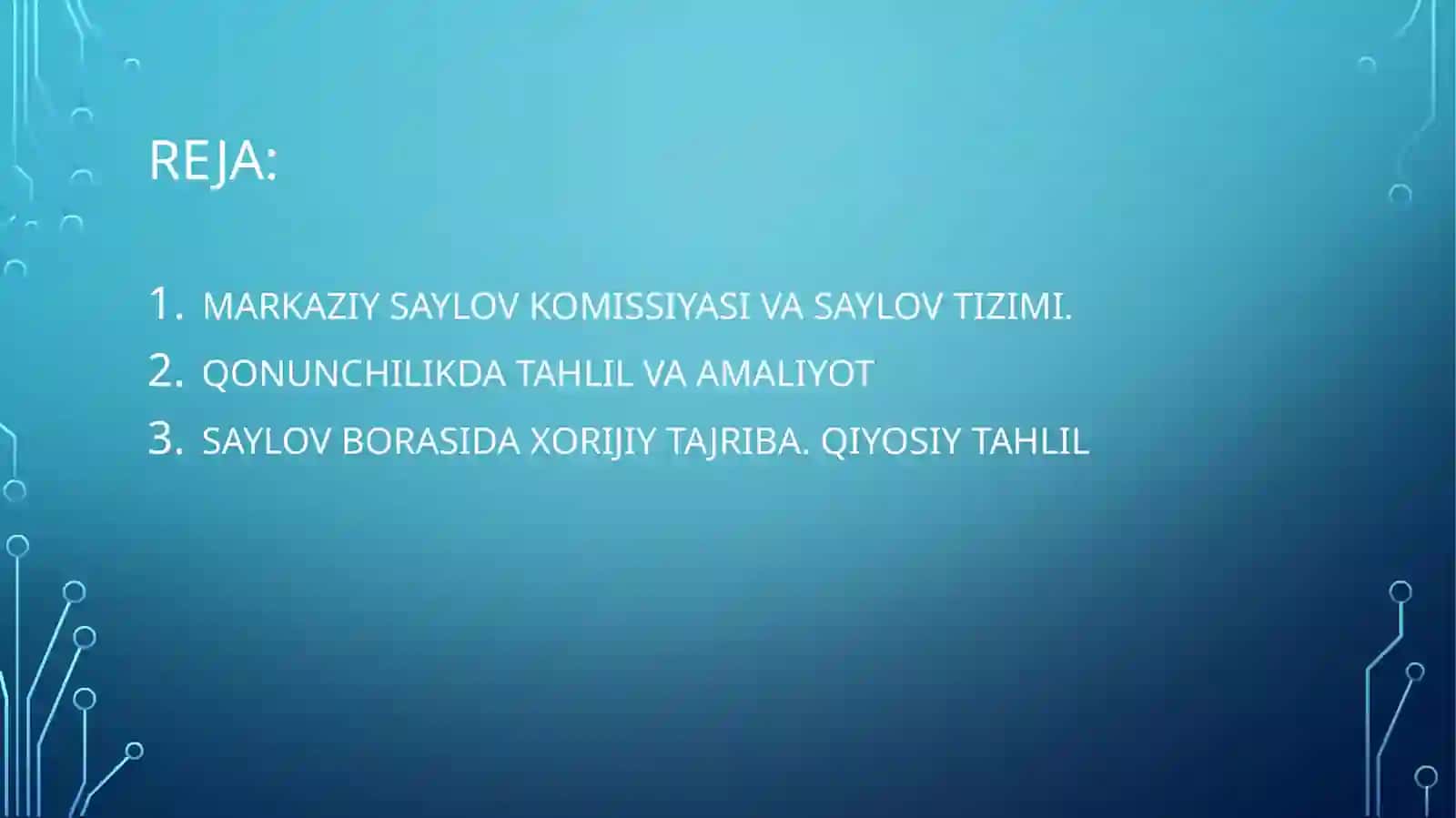 markaziy saylov komissiyasi va saylov tizimi islohotlari 2