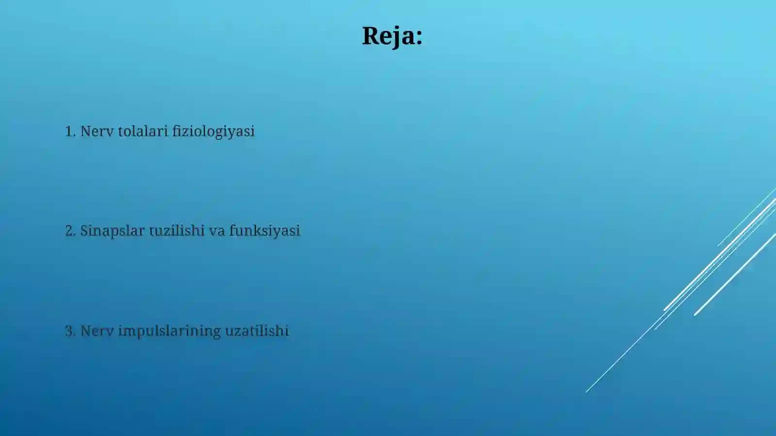 Nerv tolalari va sinapslar fiziologiyasi 2