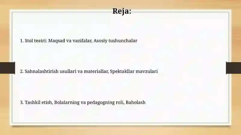 Stol Teatri Tashkilotida 2