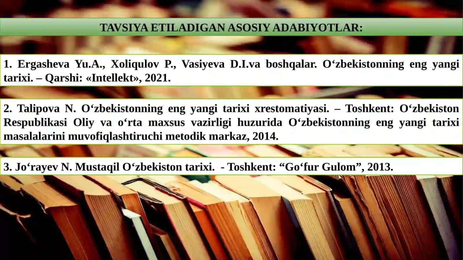 O‘ZBEKISTONNING ENG YANGI TARIXI 2