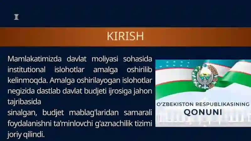 O'ZBEKISTON RESPUBLIKASIDA BYUDJET G'AZNA IJROSI JORIY ETILISHINING HUQUQIY ME'YORIY ASOSLARI 2