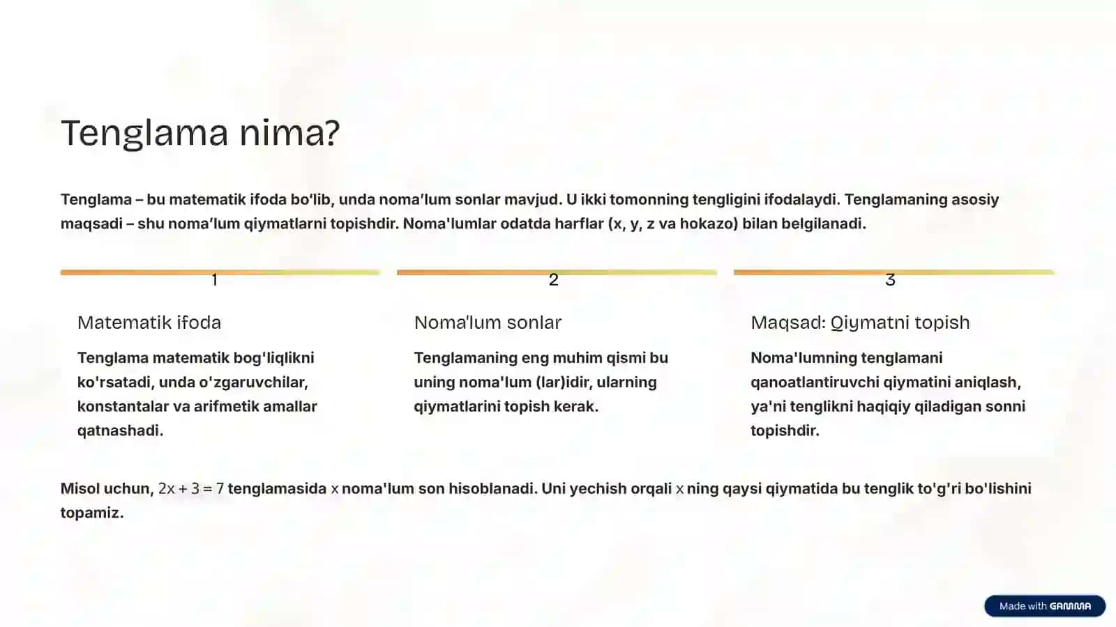 Tenglamalarni yechish: Asosiy tushunchalar va amaliyot 2
