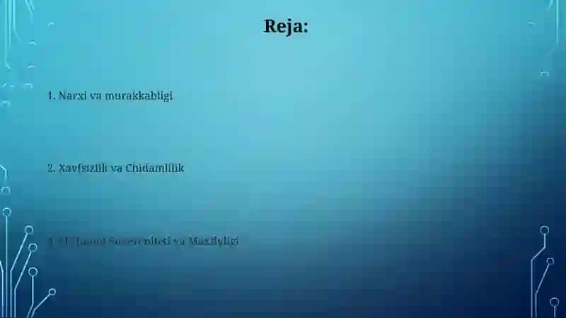 Narxi va murakkabligi 2