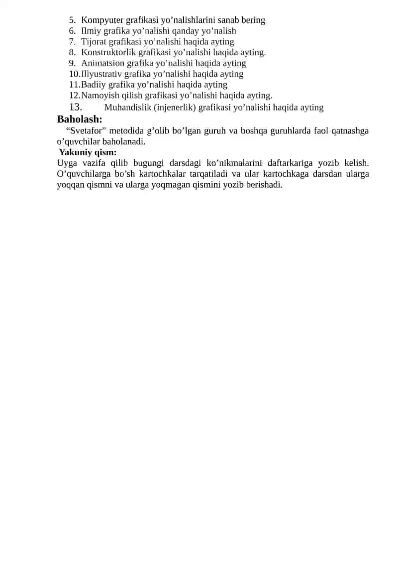 KOMPYUTER GRAFIKASI VA UNING TURLARI 2
