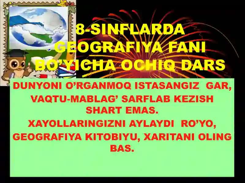 O'ZBEKISTON TABIIY SHAROITI VA TABIIY BOLIKLARI 2