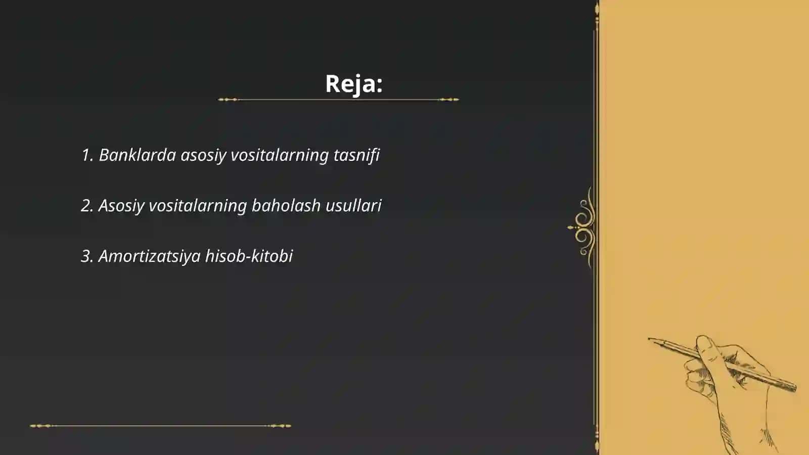 Banklarda asosiy vositalar hisobi 2