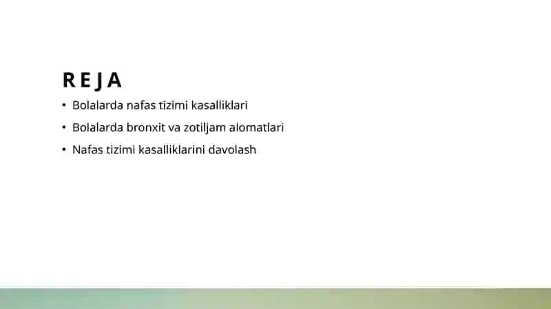 Bolalarda nafas tizimi kasalliklarini differensial diagnostikasi (bronxitlar va zotiljam) 2