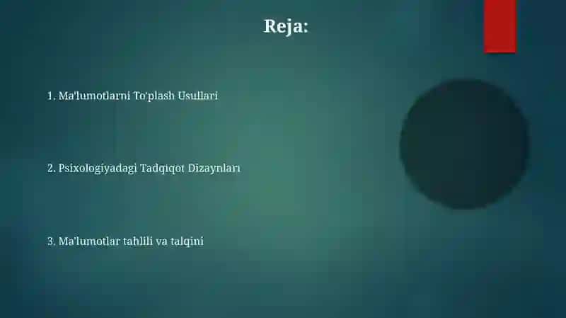 Psixologiya fanining tadqiqot metodlari 2