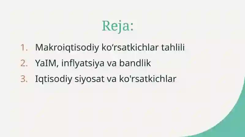 Makroiqtisodiy koʻrsatkichlar 2