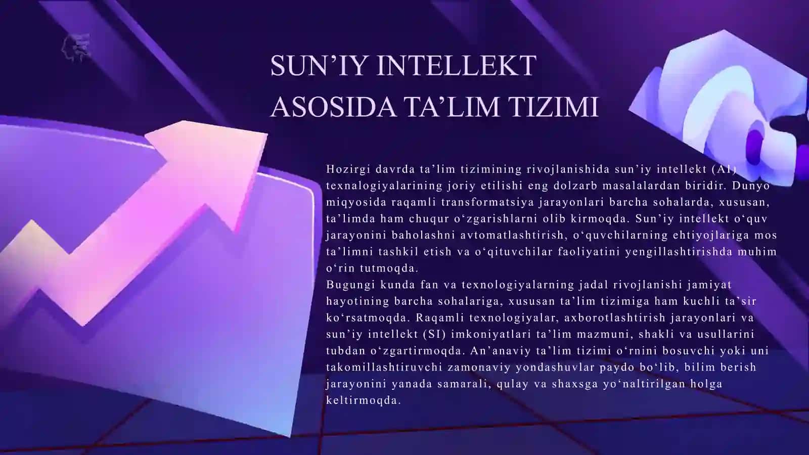 SUN’IY INTELLEKT ASOSIDA TA’LIM TIZIMI 2