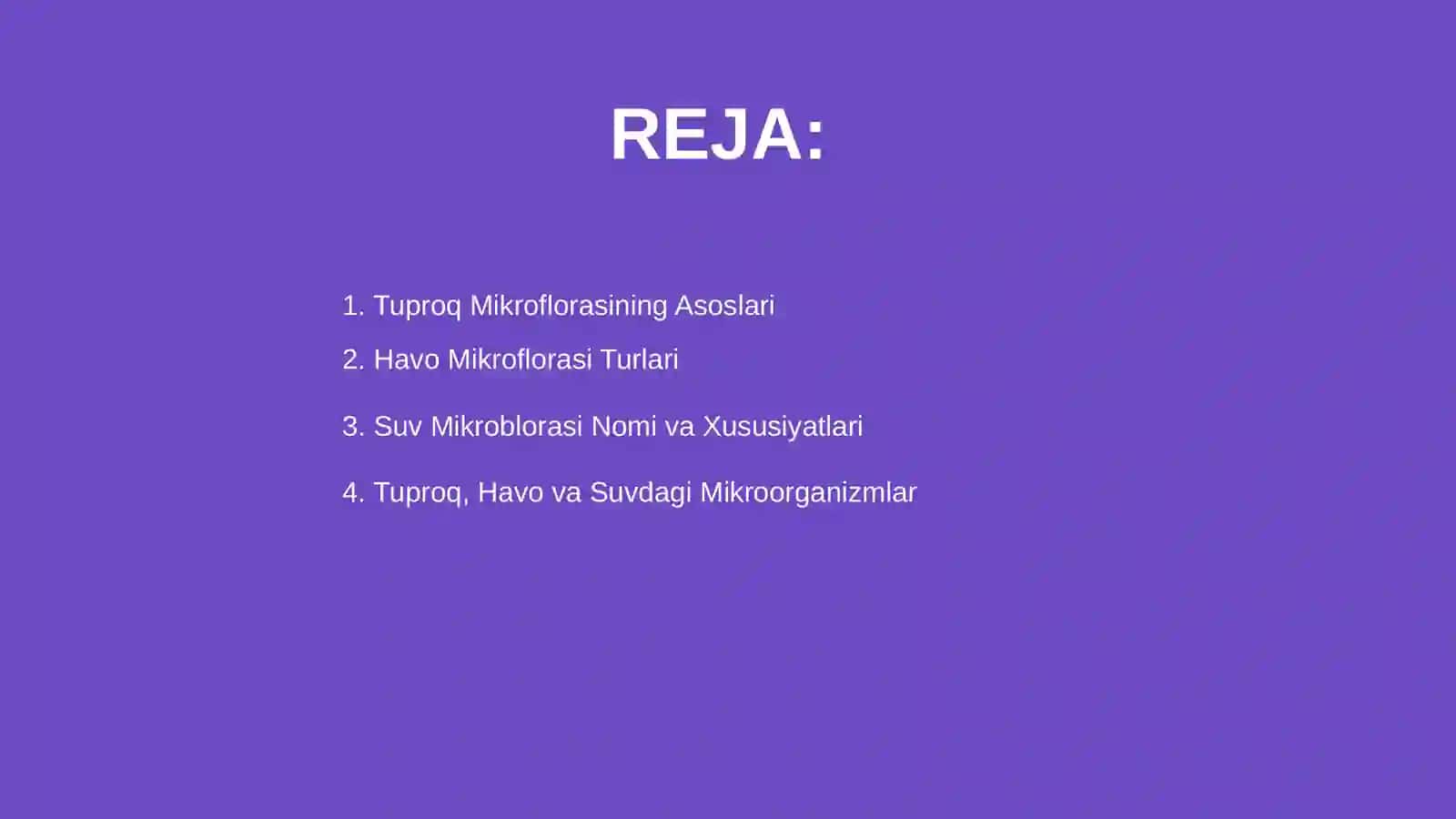 Tubqo, havo, suv mikroflorasi nomlari 2