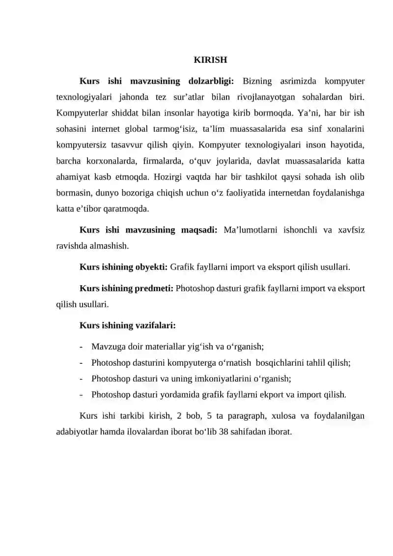 Grafik fayllarni import va eksport qilishda Photoshop dasturining ijobiy jixatlari 2