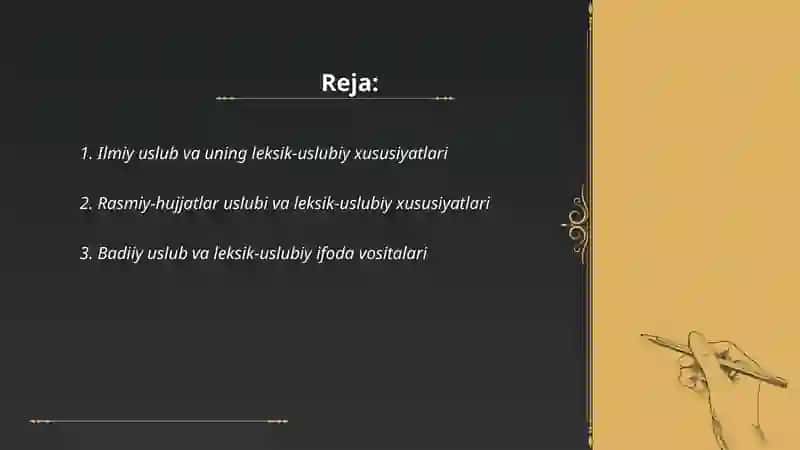 Nutq uslublari, ularning leksik-uslubiy xususiyatlari 2