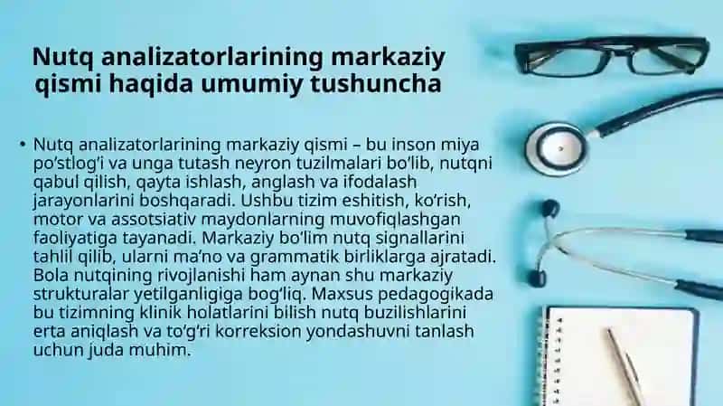Nutq Analizatorlarining Markaziy qismi faoliyati mexanizmlarini va ahamiyati 2