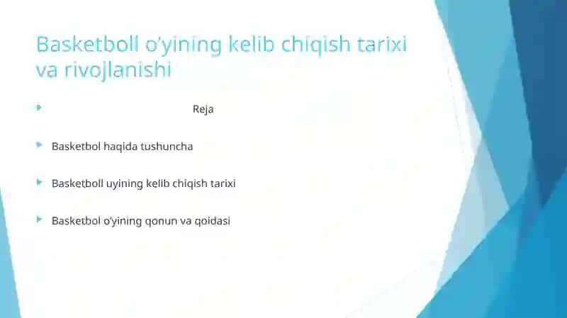 Basketbollo’yining kelibchiqishtarixi va rivojlanishi 2