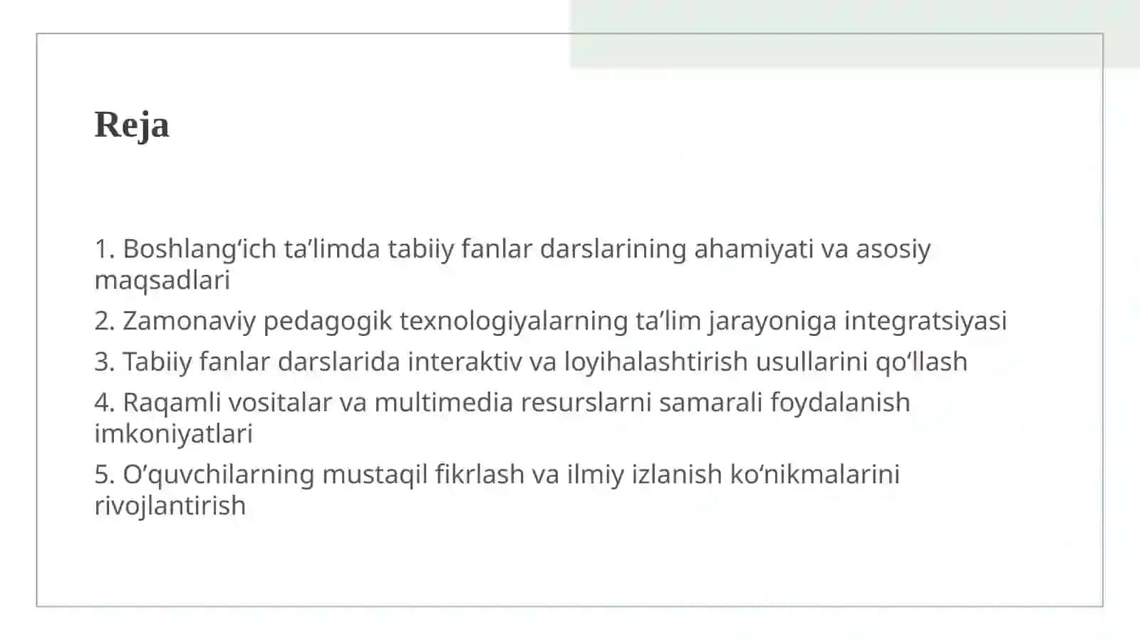 Boshlangʻich taʼlim tabiiy fanlar darslarida zamonaviy pedagogik texnologiyalardan foydalanish 2